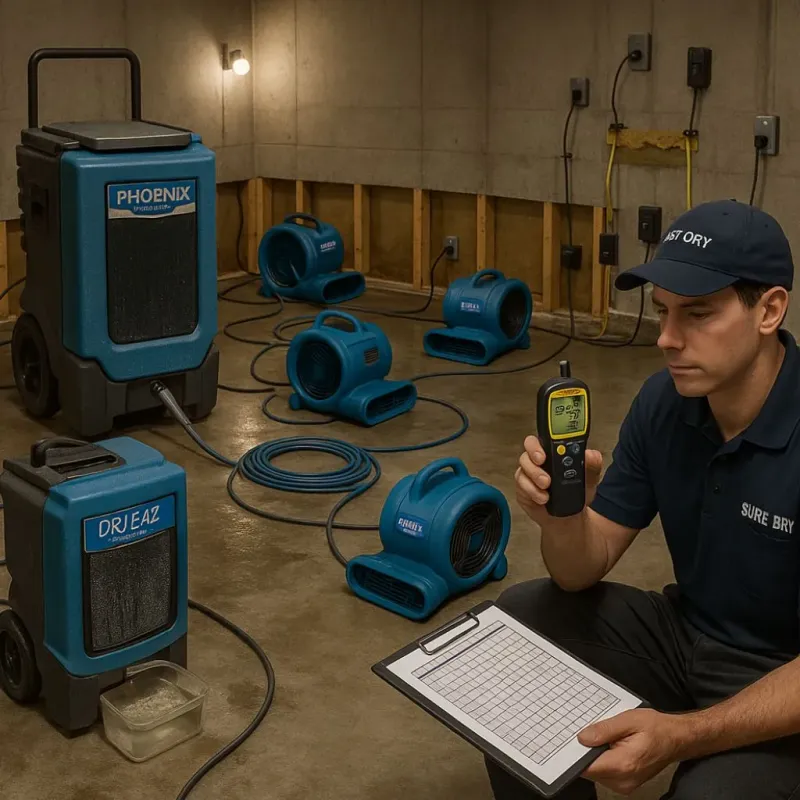 Structural Drying and Dehumidification process in Epsom, NH